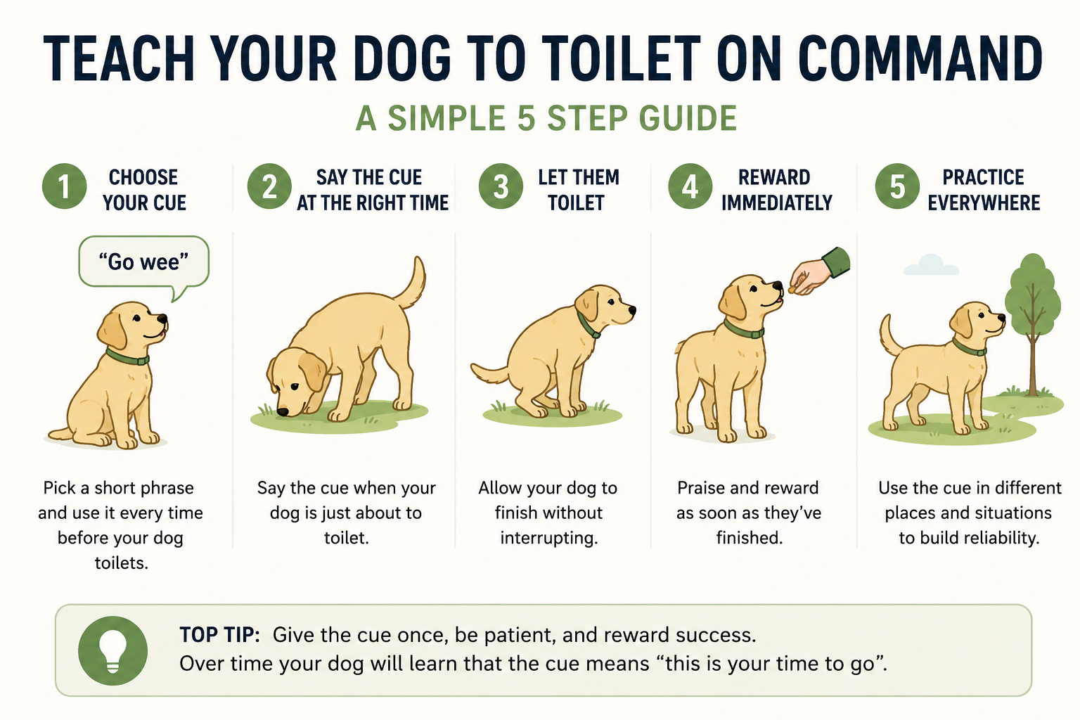 How to Teach Your Dog to Toilet on Command