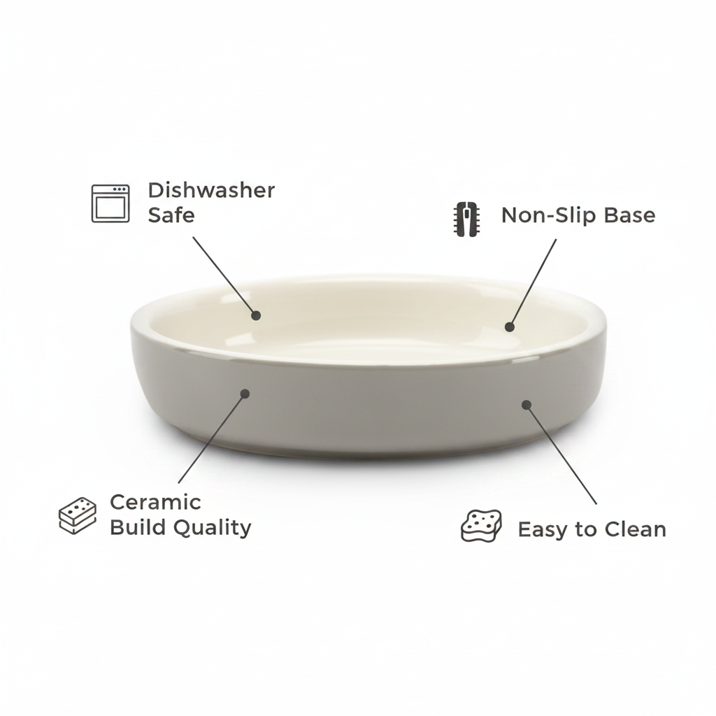 Scruffs Classic Grey Dog & Cat Feeding Shallow Saucer Bowl - 200ml