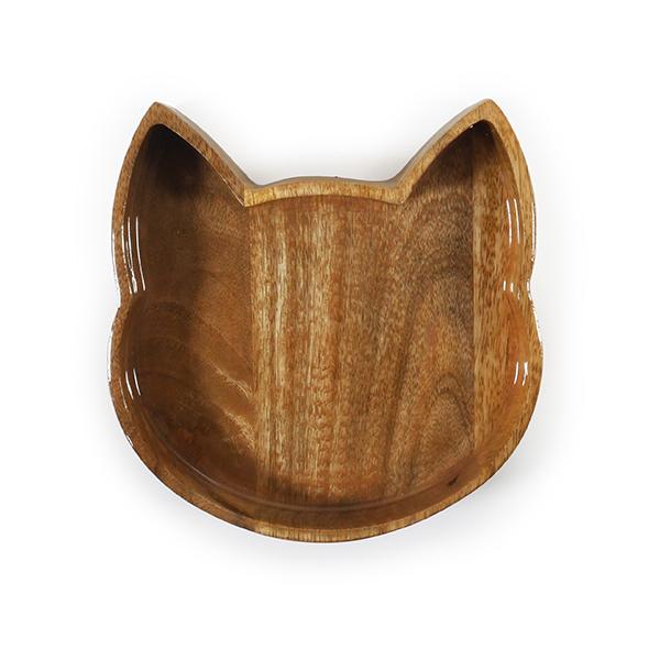 Rosewood | Designer Cat Feeding | Cat Face Wooden Bowl