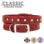 Ancol | Leather Sewn/Studded Dog Collar | Red