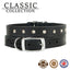 Ancol | Leather Sewn/Studded Dog Collar | Black