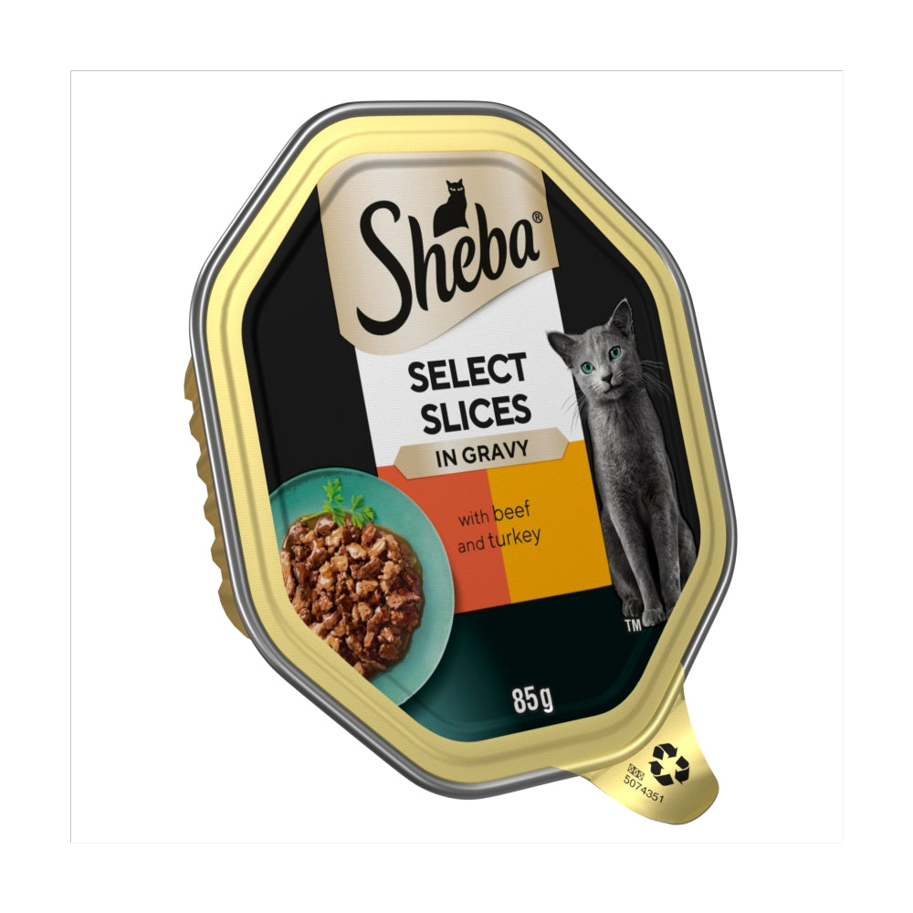 Sheba Select Slices Cat Food | Beef & Turkey in Gravy 85g