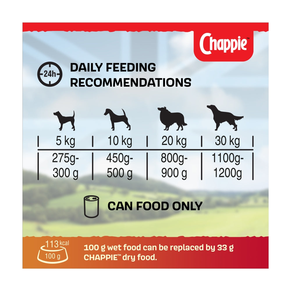 Chappie Wet Dog Food Tins | Mixed Flavour (24 x 412g) | Original & Chicken
