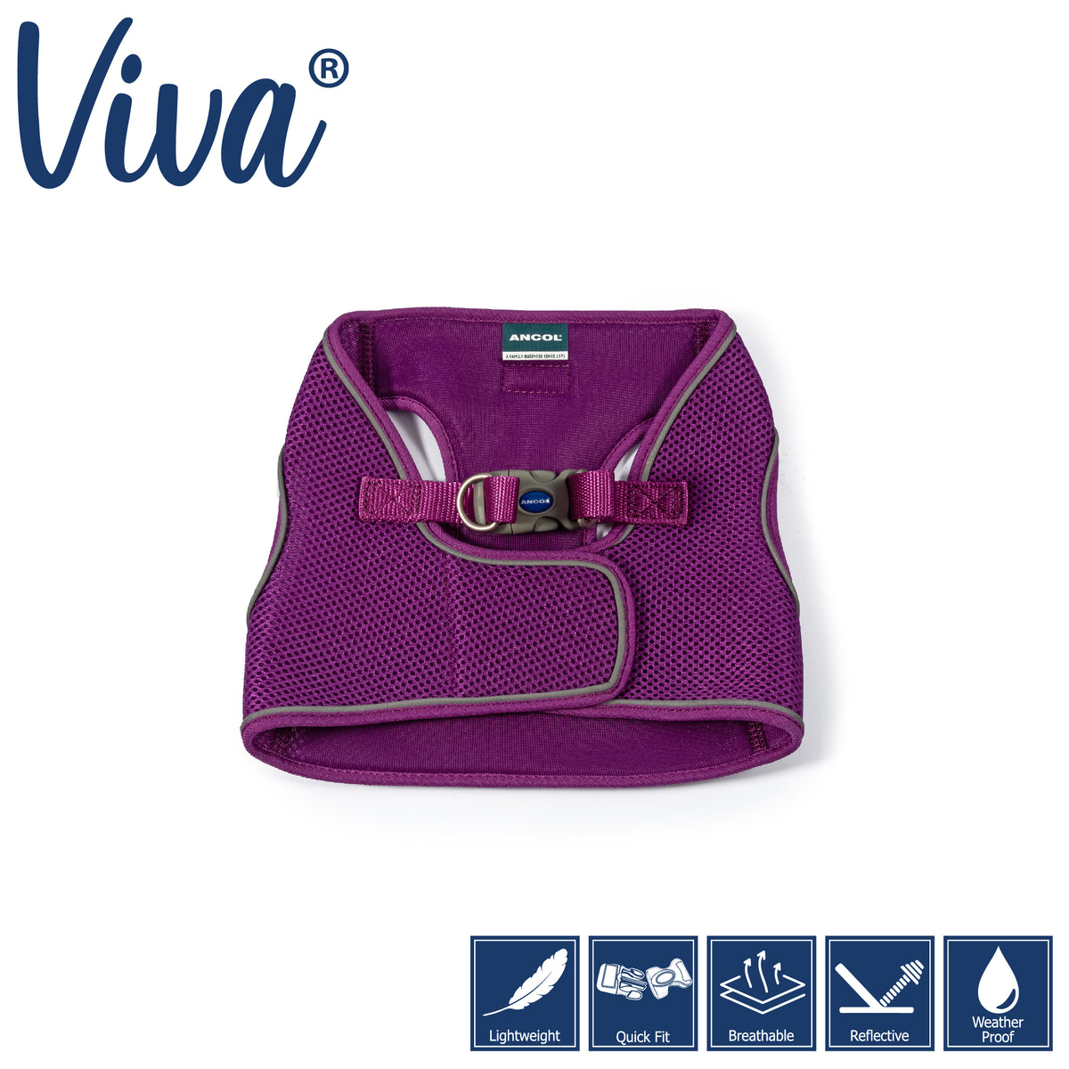 Ancol Viva | Dog Harness | Mesh Step-In - Purple