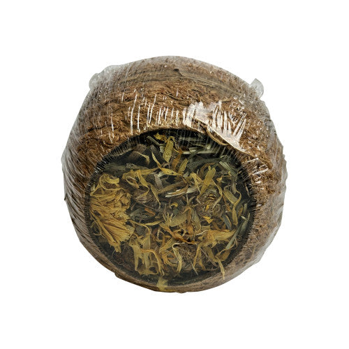 Forage Filled Coconut Small Pet Treat | Natural Enrichment for Rabbits & Small Animals