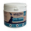 Container of 'Healthy Paws' pre, pro, and postbiotic gut supplement for dogs on a white background