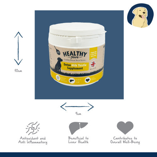 Healthy Paws Milk Thistle Supplement for Dogs | Natural Liver & Immunity Support