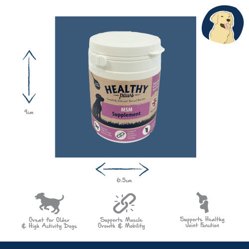 Healthy Paws MSM Supplement for Dogs | Natural Joint & Mobility Support