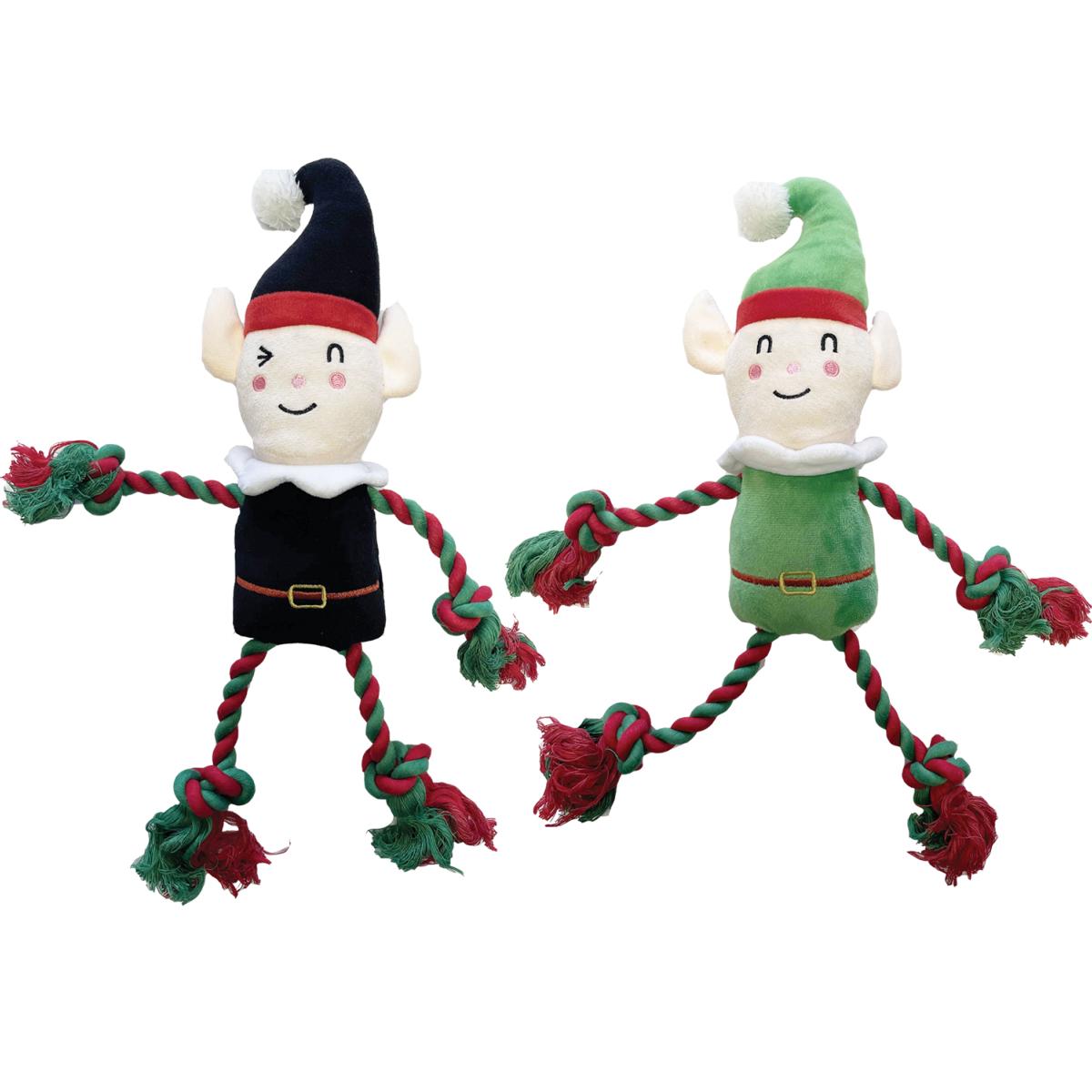 Holly & Robin | Christmas Dog Toy | Naughty & Nice Ropee Elves - Assorted