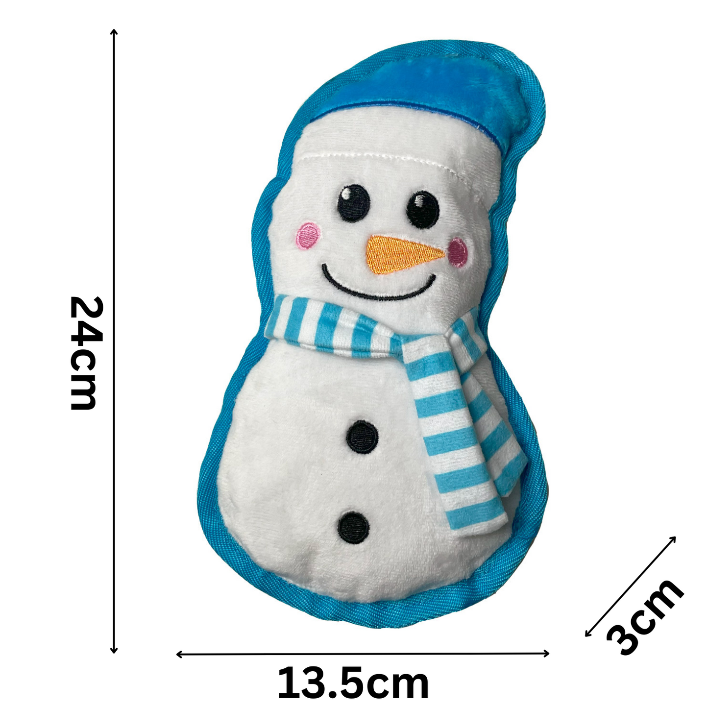 Snowman Flat Squeaker | Christmas Dog Toy by Happy Pet