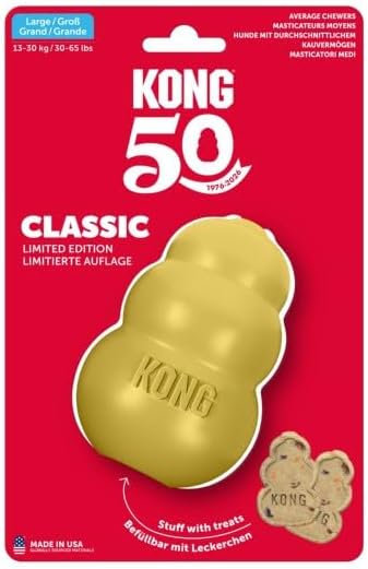 KONG Classic Limited Edition GOLD | 50th Anniversary Enrichment Dog Toy