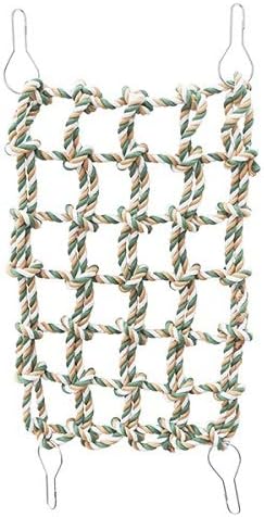 Woven rope mat with a grid pattern on a white background