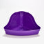 Purple plastic pet litter box on a white background