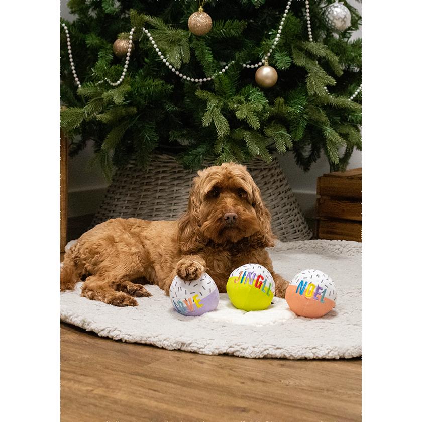 Cupid & Comet | Christmas Plush Dog Toy | Festive Plush Ball Duo
