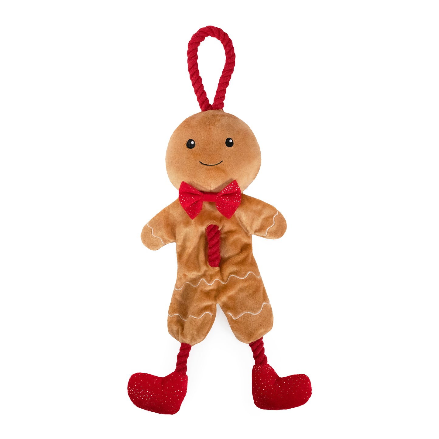 George Gingerbread Man | Christmas Dog Rope & Plush Toy by Cupid & Comet