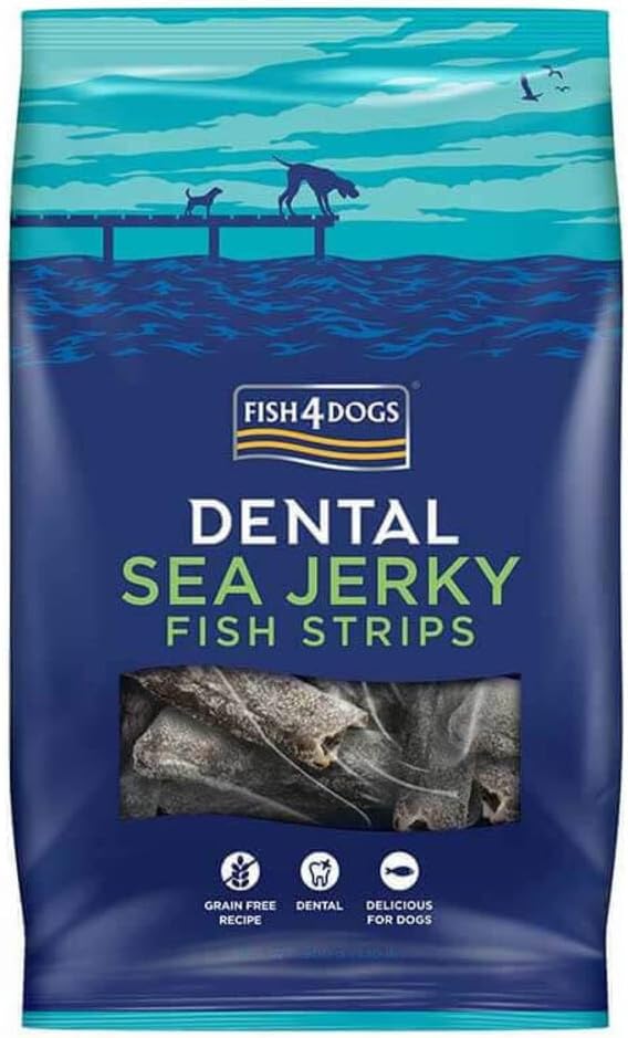Fish4Dogs Dental Sea Jerky Fish Strips | Natural Dog Treat (100g & 500g)