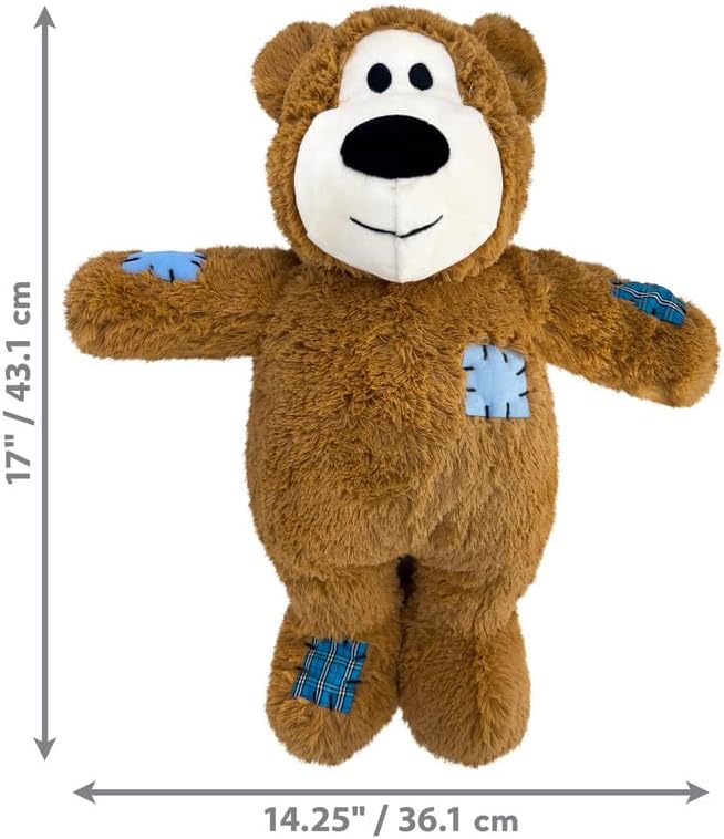 KONG Wild Knots Jumbo Bear Dog Toy | Squeaker & Knotted Rope