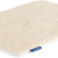 Beige dog mat with a brand tag on a white background