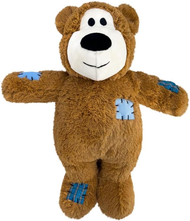 KONG Wild Knots Jumbo Bear Dog Toy | Squeaker & Knotted Rope
