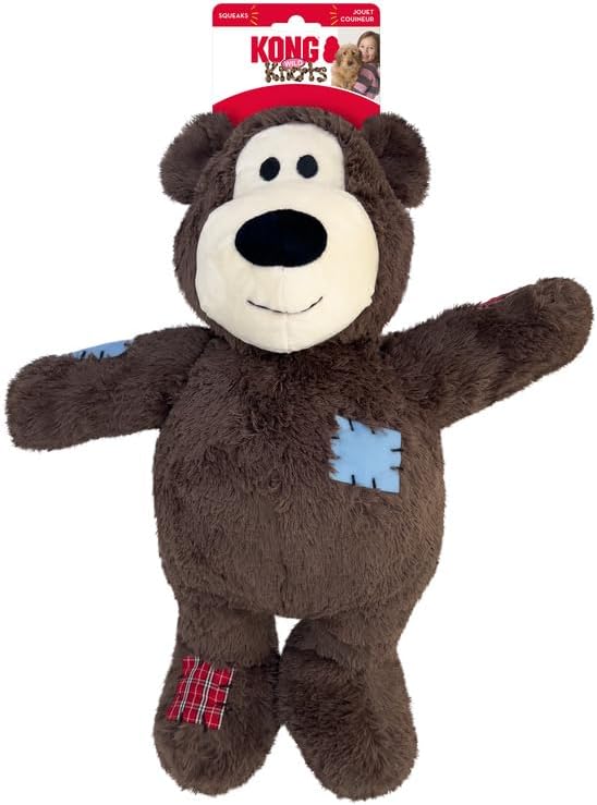 KONG Wild Knots Jumbo Bear Dog Toy | Squeaker & Knotted Rope