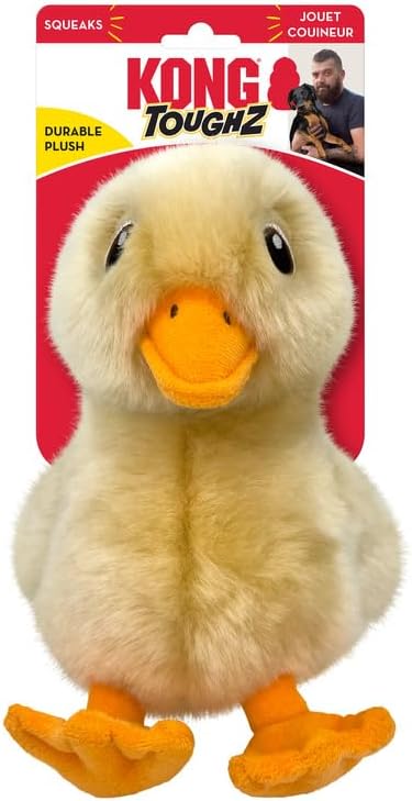 Kong Toughz duck-shaped dog toy with packaging on a white background