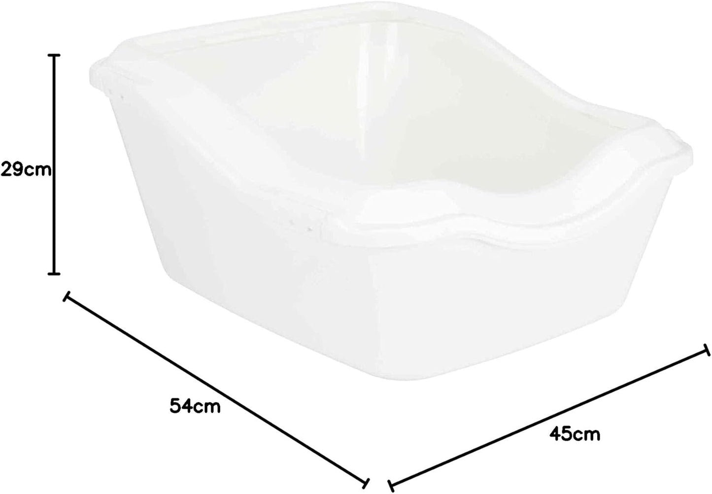 Trixie Cleany High Edge Cat Litter Tray with Rim (54x45x29cm) - For Large & Messy Cats