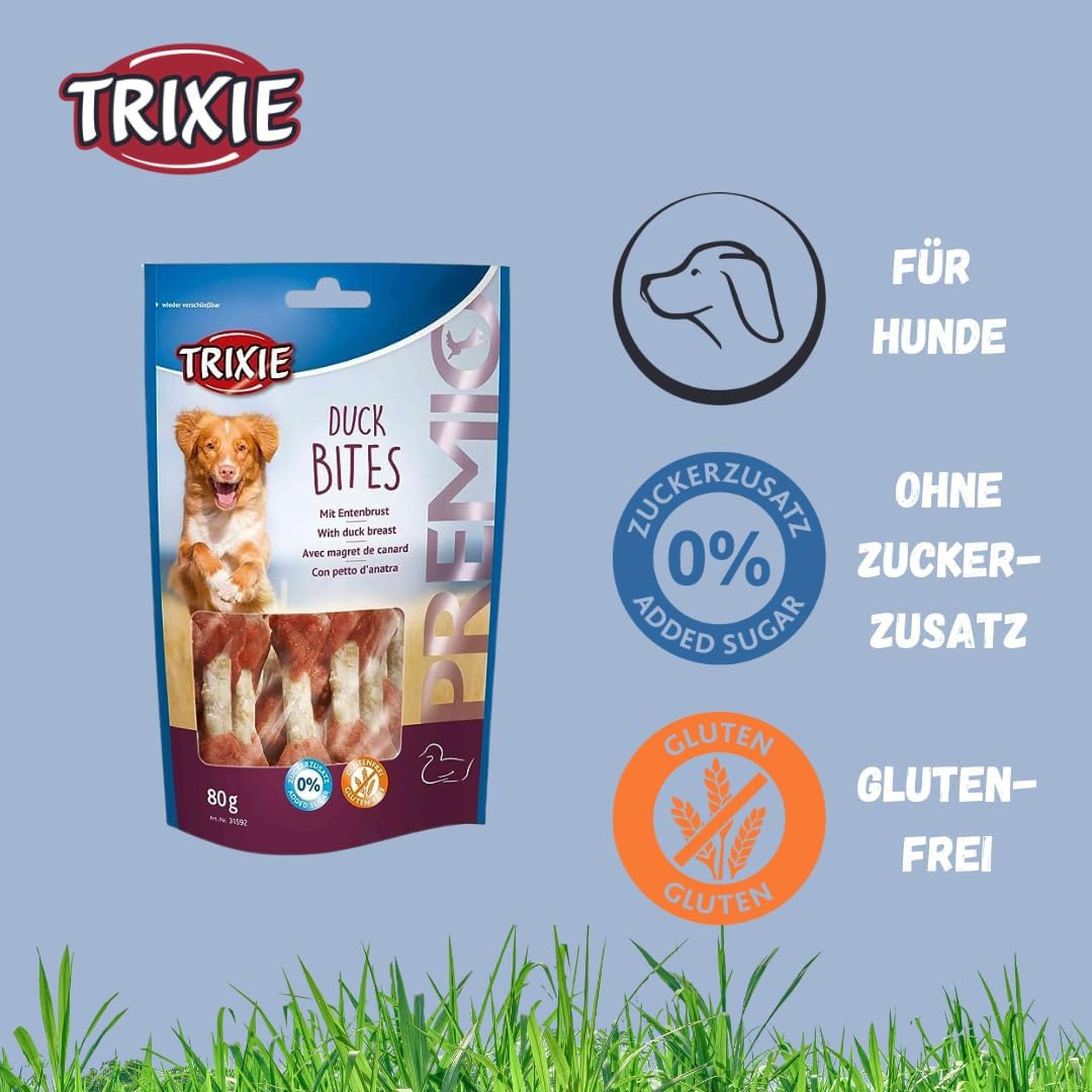 Trixie Premio | Rawhide Dog Treats | Duck Bites - 80g