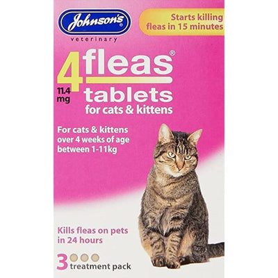 Johnson's 4Fleas Tablets - Fast-Acting Flea Treatment for Cats & Kittens