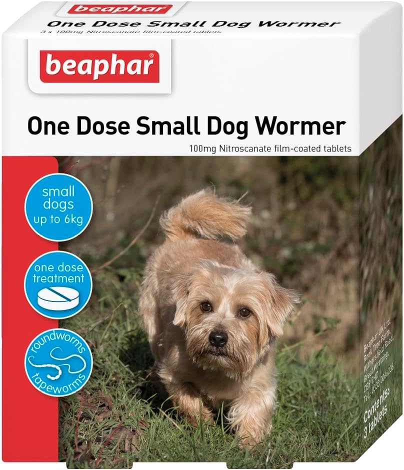 Beaphar One Dose Wormer for Dogs | Roundworm & Tapeworm Treatment