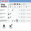 Dog Mate dog doors product chart with specifications and installation details.