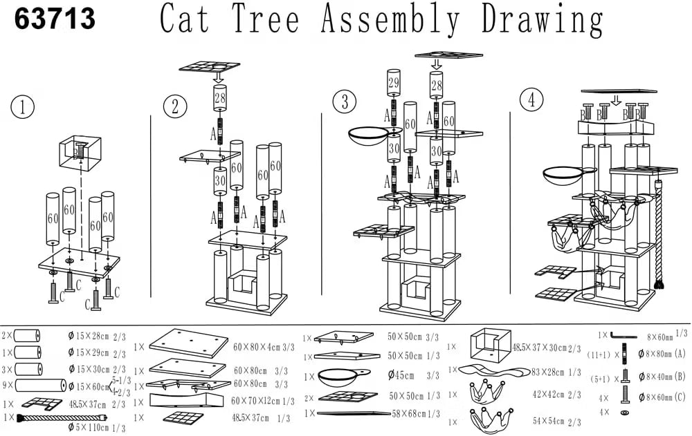 Nobby Rubi Giant Cat Tree | 197cm Dark Grey Scratching Post