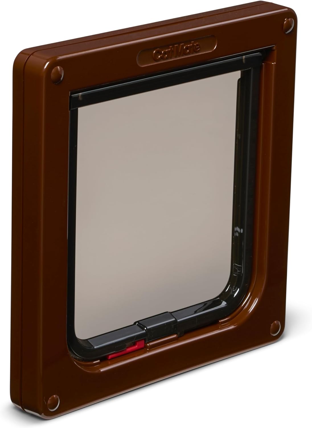 Cat Mate Lockable Cat Flap – Brown  Secure Slide Lock  Ideal for Thin Panel Doors