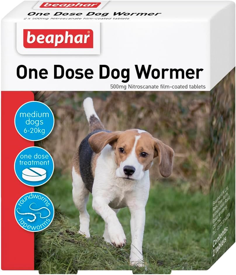 Beaphar One Dose Wormer for Dogs | Roundworm & Tapeworm Treatment