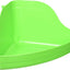 Green plastic corner litter tray for small animals on a white background
