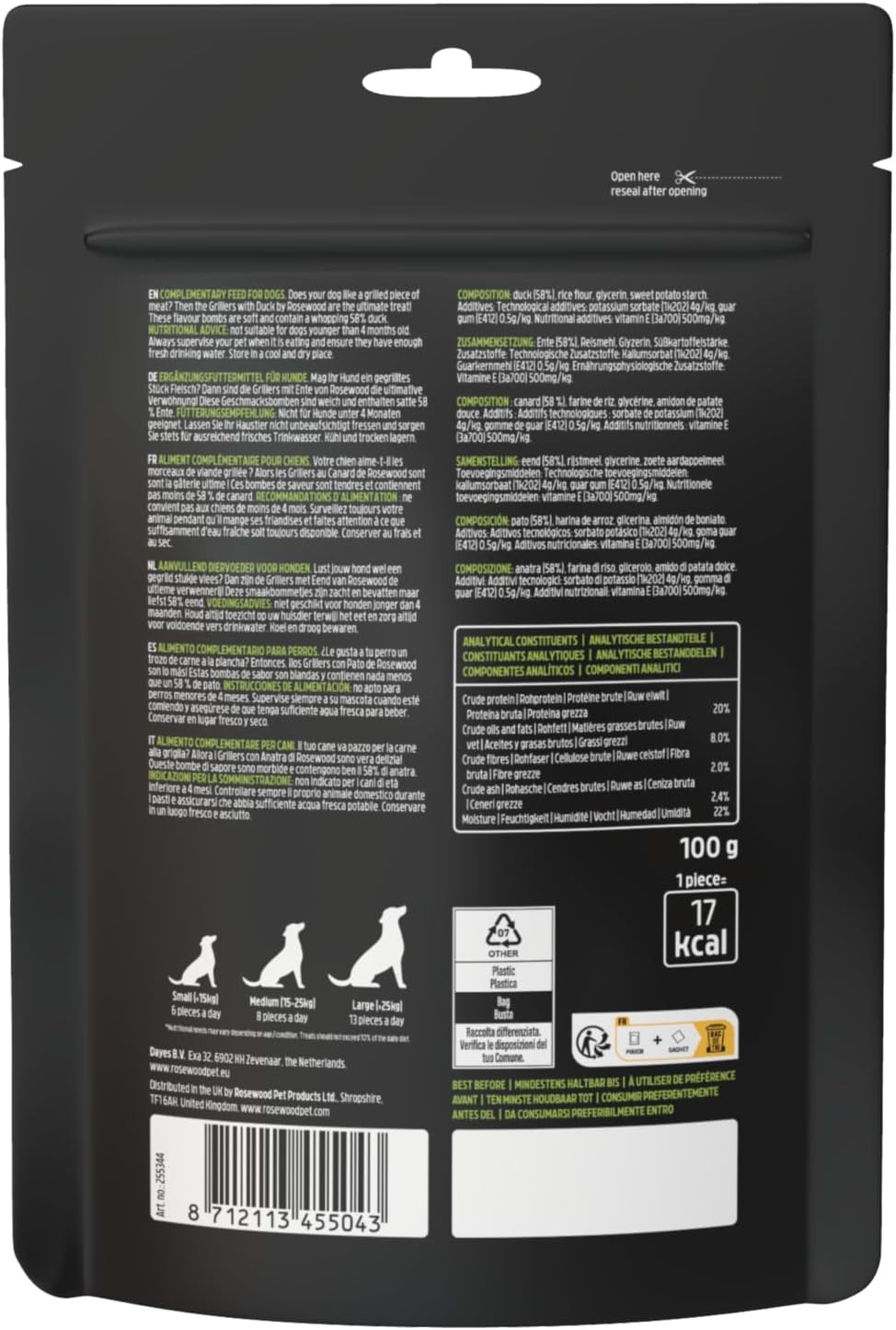 Rosewood Chewy Meat Grillers | Natural Dog Treats (Chicken & Duck)