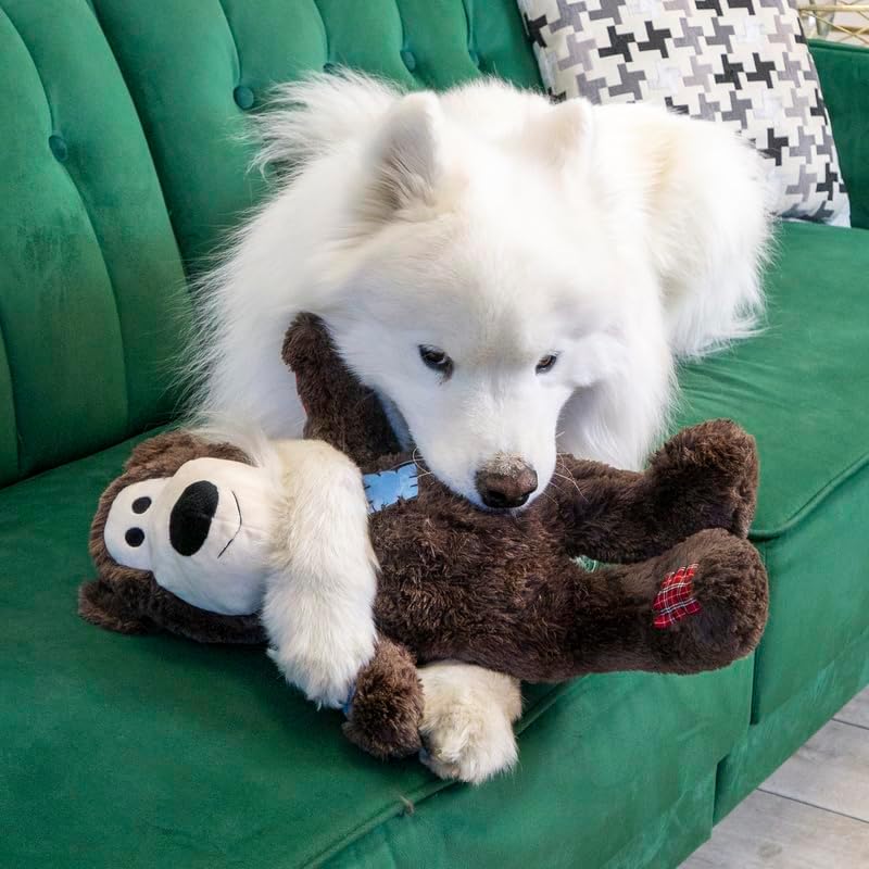 KONG Wild Knots Jumbo Bear Dog Toy | Squeaker & Knotted Rope