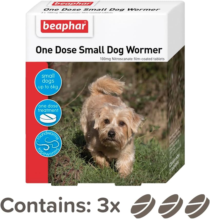 Beaphar One Dose Wormer for Dogs | Roundworm & Tapeworm Treatment