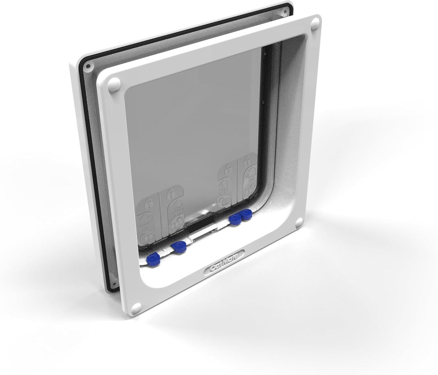 Cat Mate 4-Way Locking Large Cat Flap (221) For Large Cats & Small Dogs White Secure Double Lock Silent & Draught Proof