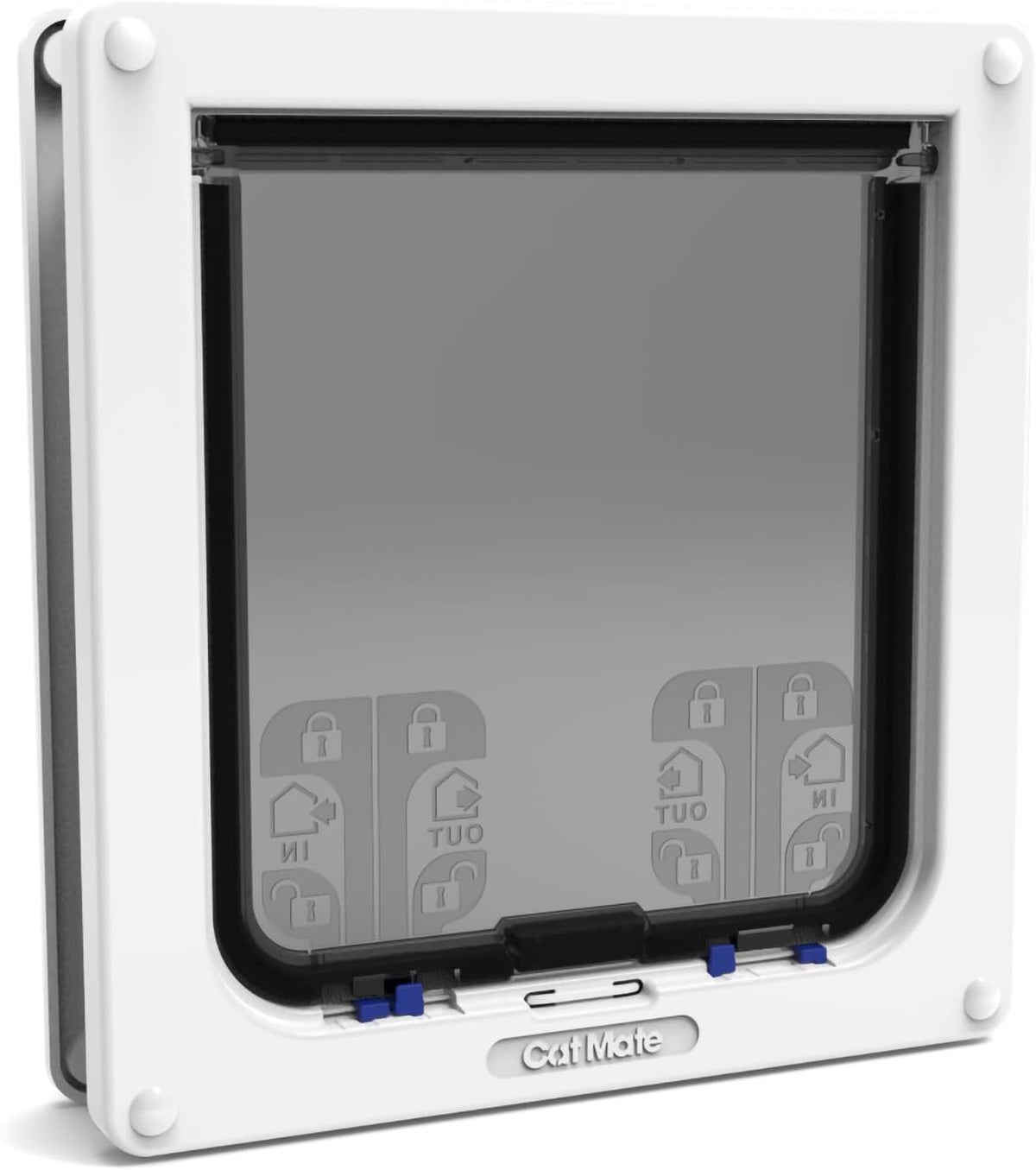 Cat Mate 4-Way Locking Large Cat Flap (221) For Large Cats & Small Dogs White Secure Double Lock Silent & Draught Proof