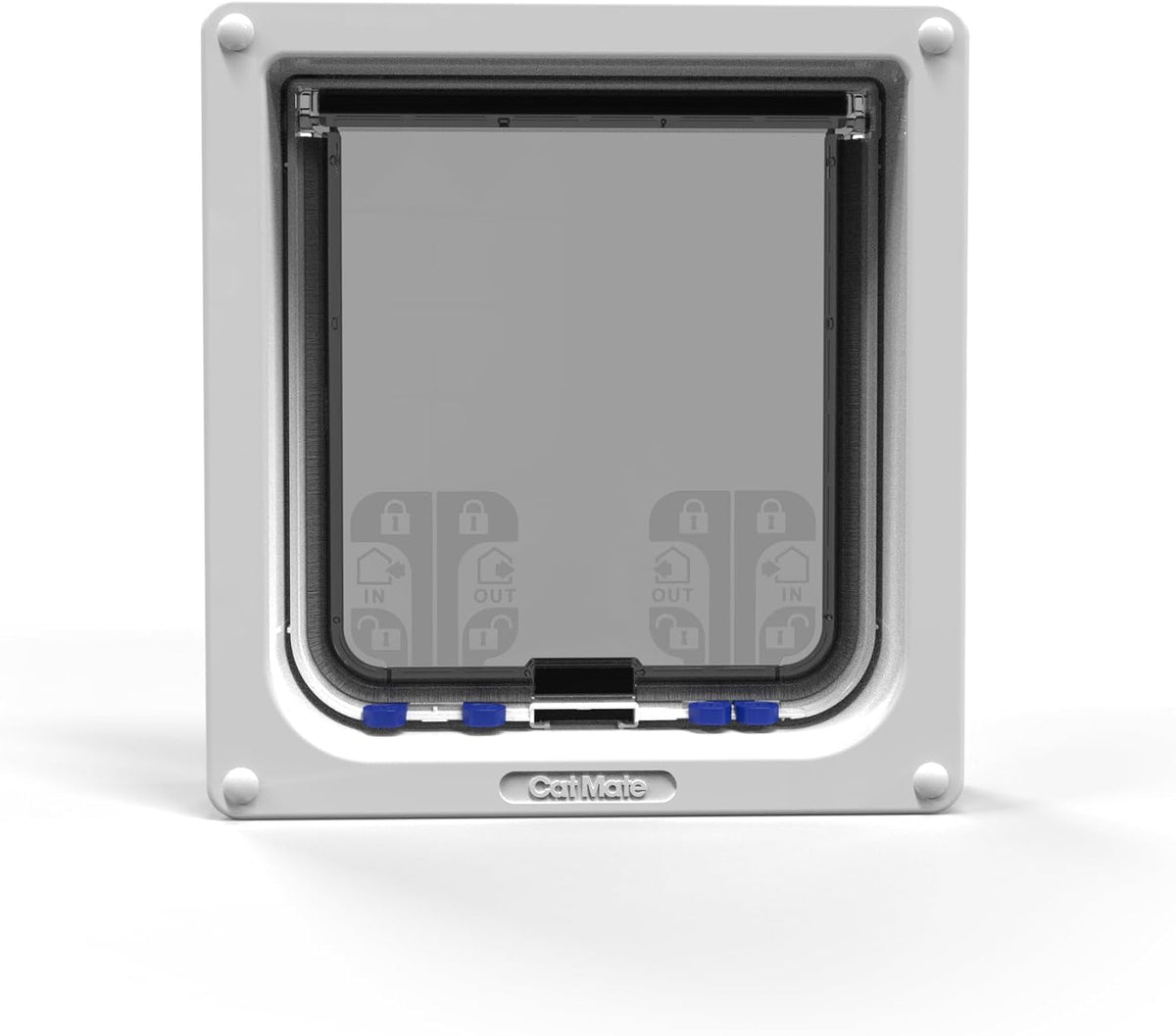 Cat Mate 4-Way Locking Large Cat Flap (221) For Large Cats & Small Dogs White Secure Double Lock Silent & Draught Proof