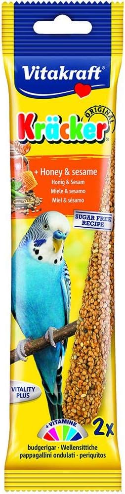 Vitakraft Kracker Budgie Treat Sticks (2 Pack) - Honey & Sesame