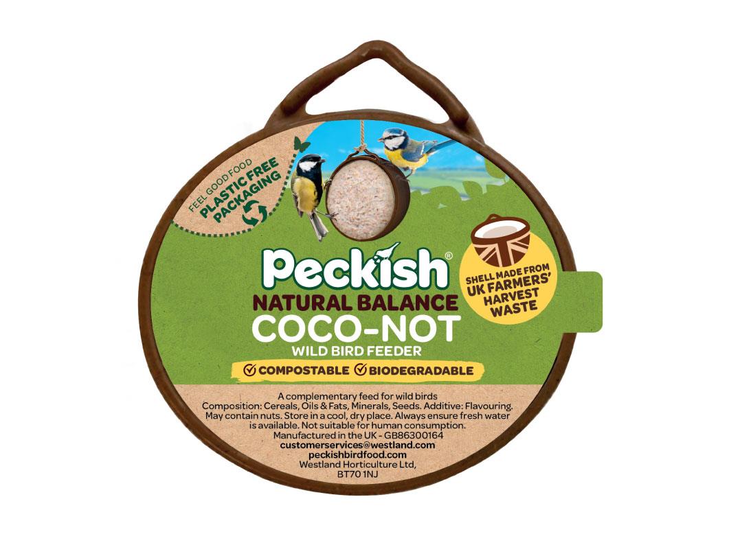 Peckish | Wild Bird Food | Natural Balance Coco-Not Feeder - 4 Pack