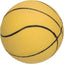 Yellow dog ball with black lines on a white background