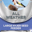 Peckish All Weather Large Nyjer Seed Feeder packaging with a bird on a branch.
