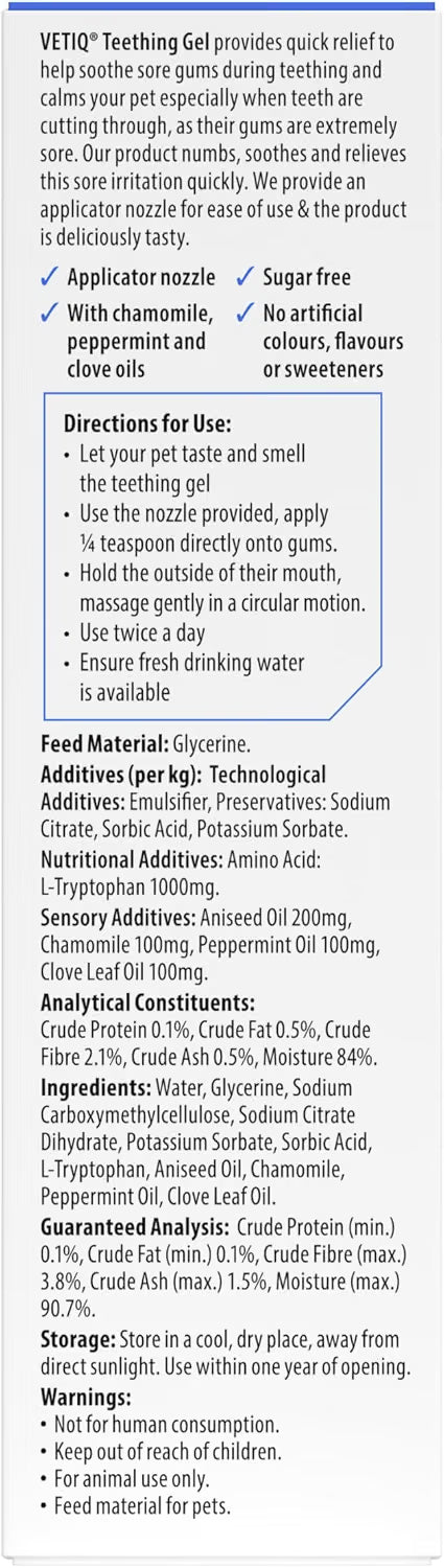 Vet IQ | Puppy Healthcare | Teething Relief Gel - 50g