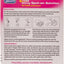 Front of a Johnson's 4fleas 80mg Spot-on Solution package insert for cats, showing product name, indications, usage instructions with a diagram, and user warnings on a white background with a pink header.