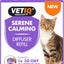 VETIQ Serene Calming Diffuser Refill packaging for cats with a cat illustration on a purple background.