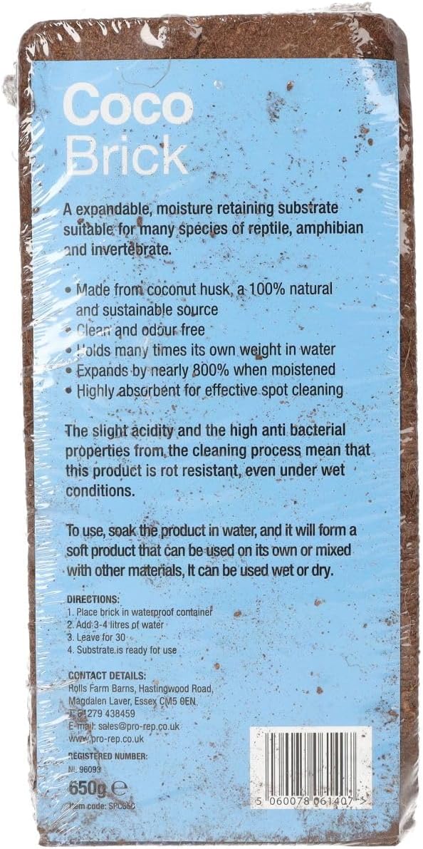 Coco Brick packaging with blue label and brown border