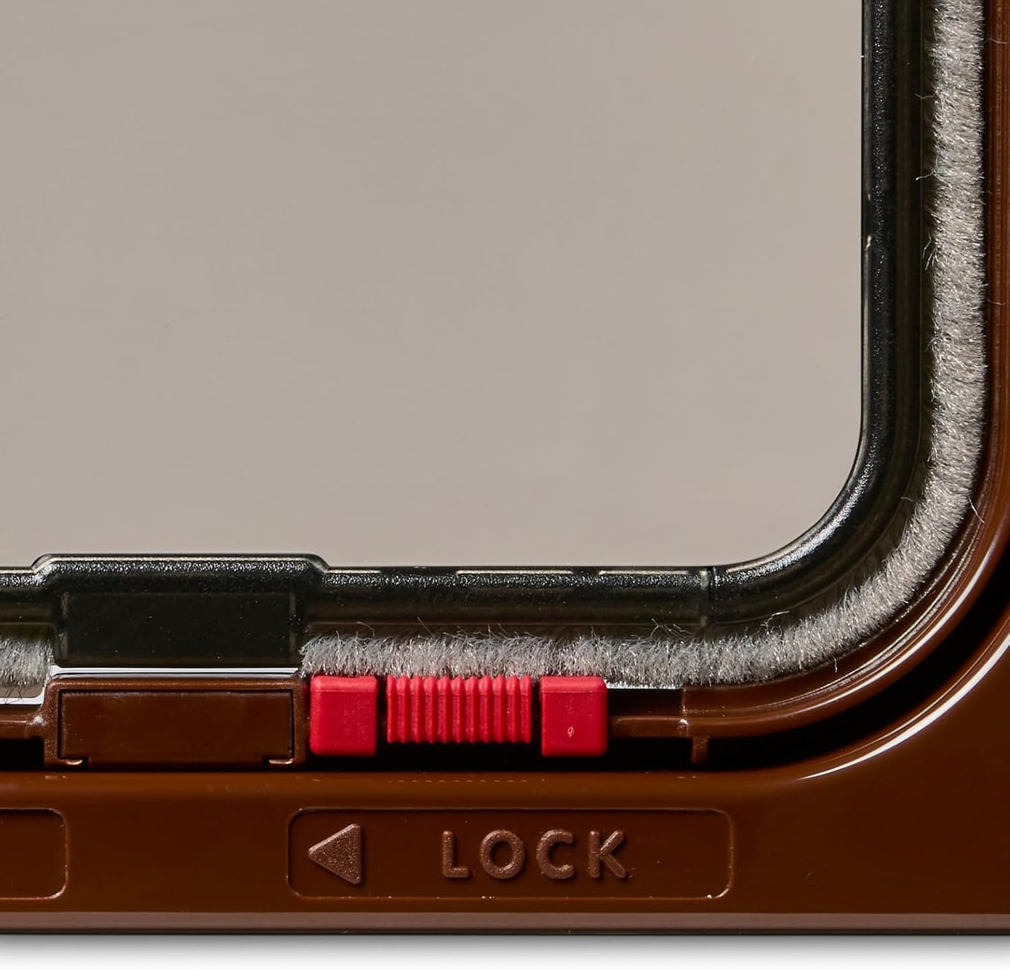 Cat Mate Lockable Cat Flap – Brown  Secure Slide Lock  Ideal for Thin Panel Doors