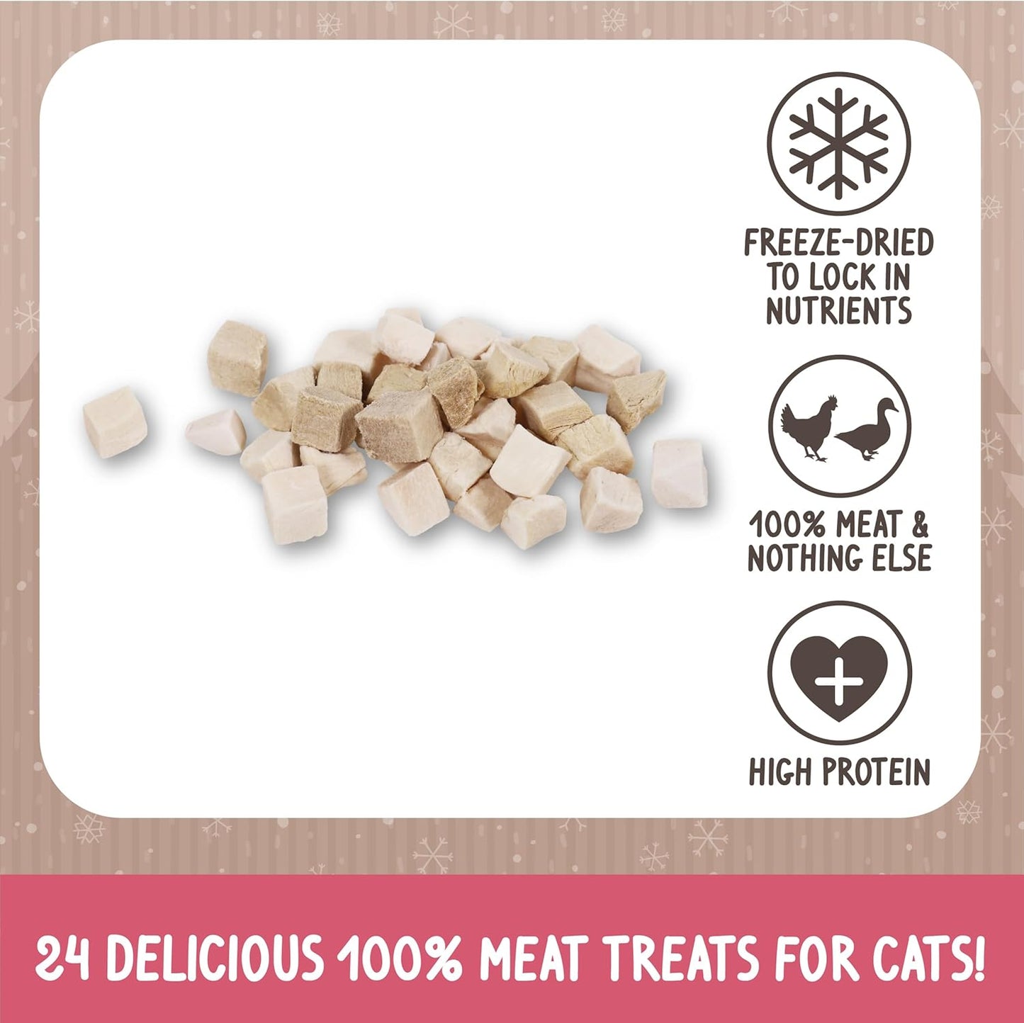 Rosewood Luxury Cat Advent Calendar – 100% Chicken & Duck Treats | Freeze-Dried High Protein | 24-Day Christmas Countdown